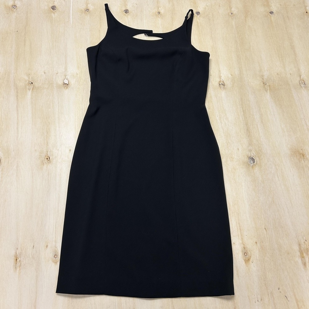 Vintage Spenser Jeremy Dress Size 8 Black Sleeveless Scoop Neck Sheath Midi